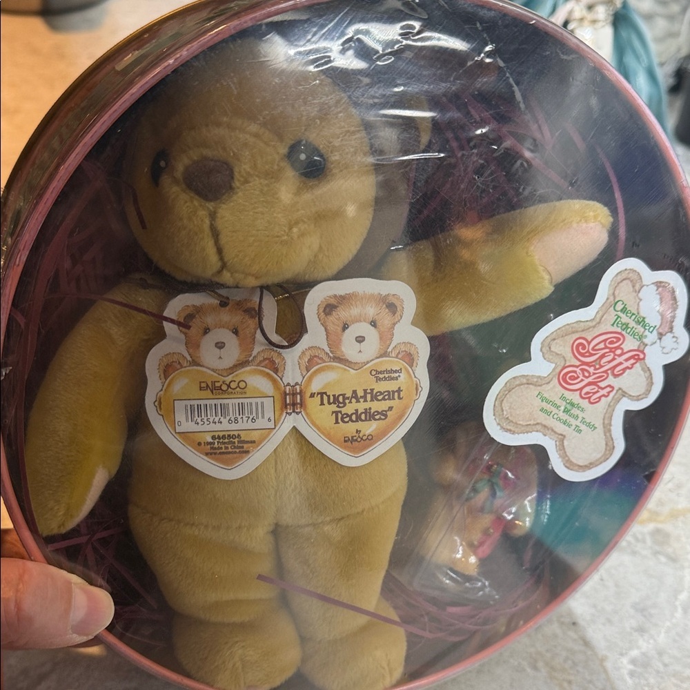 Enesco Cherished Teddies Tug-A-Heart Teddies Teddy Bear Gift set Vintage